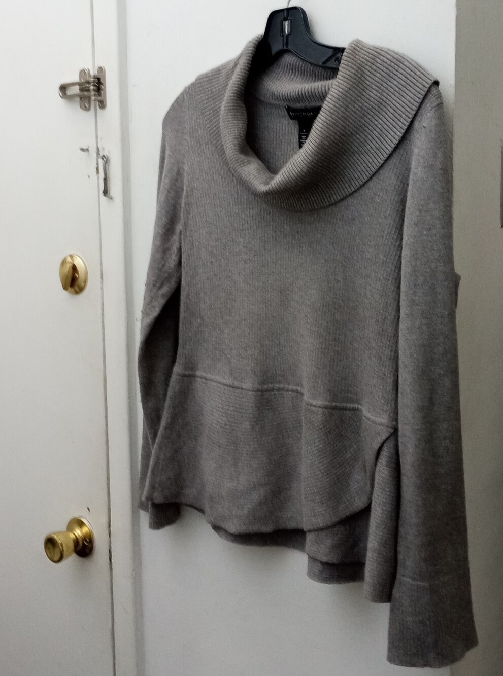 White House Black Market Gray Cowl Neck Sweater